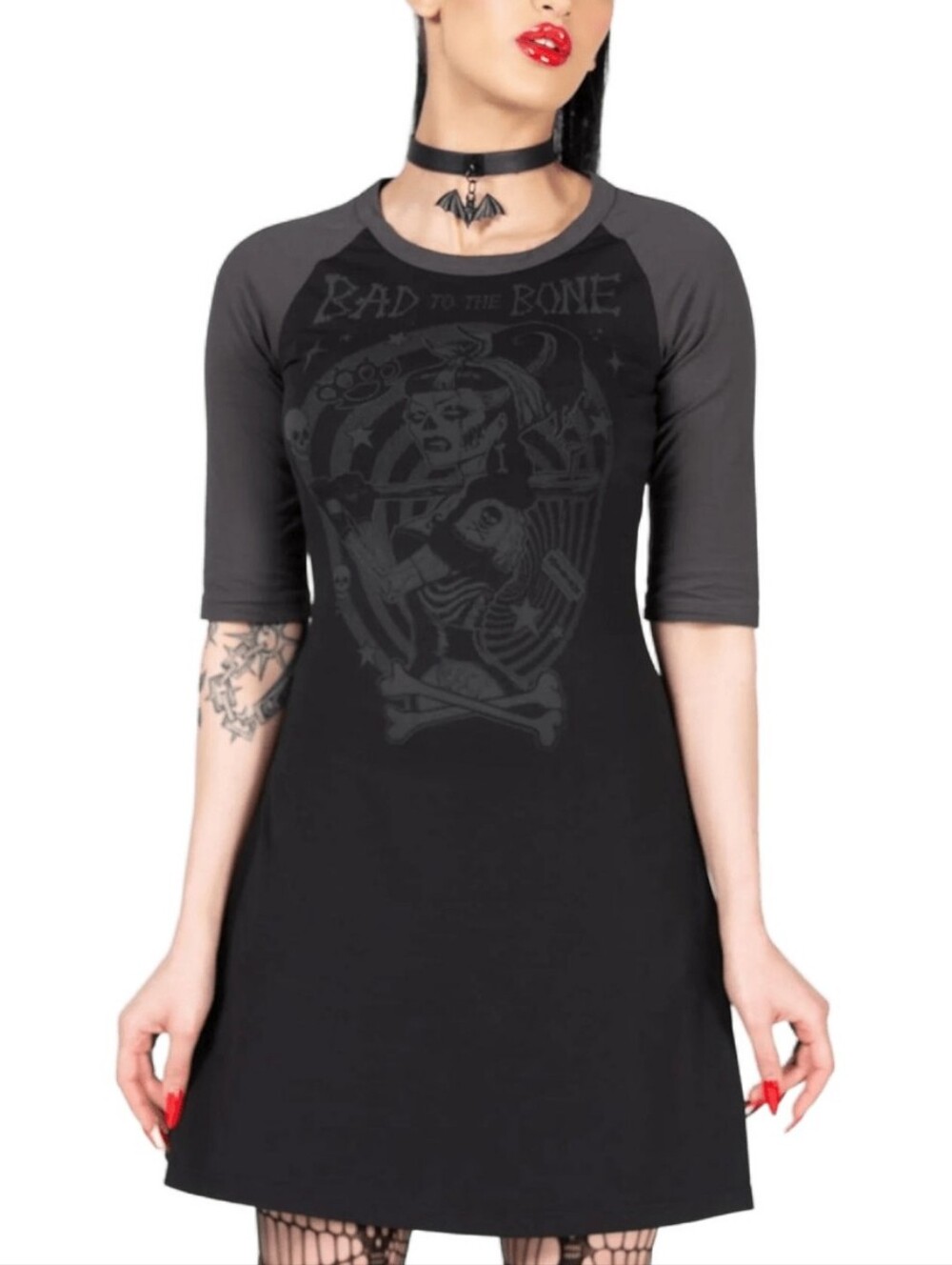 Killstar Bad 2 The Bone Raglan Dress